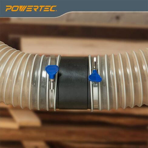 POWERTEC 70123V 4-Inch Dust Hose Connector w/Quick Connect Splice Adapter, ABS Plastic in Kuwait