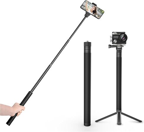 100cm Camera Extension Pole, 4 - Section Adjustable Monopod with 1/4in Screw Interface, Portable Telescopic Rod for Action Camera DSLR Panoramic Camera Travel Photography in Kuwait