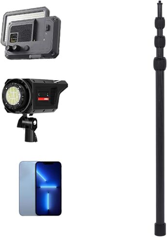 Camera Extension Pole 4 Sections Telescopic, Camera Monopod Selfie Stick with Dual 1/4in Thread, Adjustable Carbon Fiber Boom Arm for DSLR Action Camera, 17.9 to 61in in Kuwait