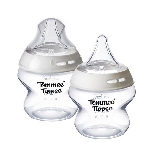 Tommee Tippee Natural Start Baby Bottles, Anti-Colic, 0m+, 5oz | Pack of 2, Slow Flow Breast-Like Nipple, Self-Sterilizing, Seamless Bottle-to-Breast Transition, BPA Free in Kuwait