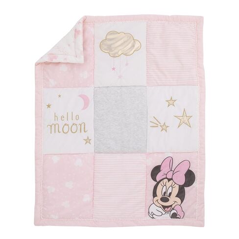 Disney Minnie Mouse Twinkle Twinkle Minnie Pink, White and Metallic Gold 3 Piece Crib Bedding Sete Twinkle Minnie Pink, White and Metallic Gold 3 Piece Crib Bedding Set in Kuwait