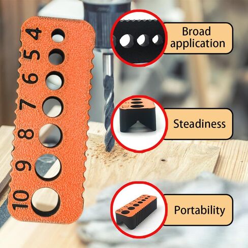 Wood Drill Bit Guide,Drill Bit Stabilizer for Wood,Portable Drills Hole Guide for Engineering,Portable Woodworking Drills Jig,1 Piece,Orange. in Kuwait
