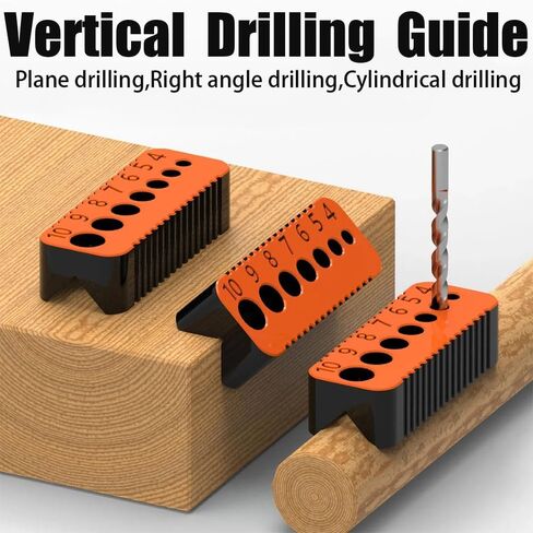 Wood Drill Bit Guide,Drill Bit Stabilizer for Wood,Portable Drills Hole Guide for Engineering,Portable Woodworking Drills Jig,1 Piece,Orange. in Kuwait