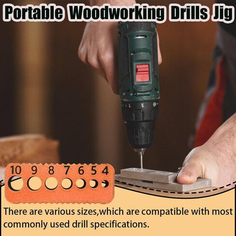 Wood Drill Bit Guide,Drill Bit Stabilizer for Wood,Portable Drills Hole Guide for Engineering,Portable Woodworking Drills Jig,1 Piece,Orange. in Kuwait