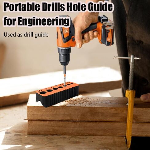 Wood Drill Bit Guide,Drill Bit Stabilizer for Wood,Portable Drills Hole Guide for Engineering,Portable Woodworking Drills Jig,1 Piece,Orange. in Kuwait