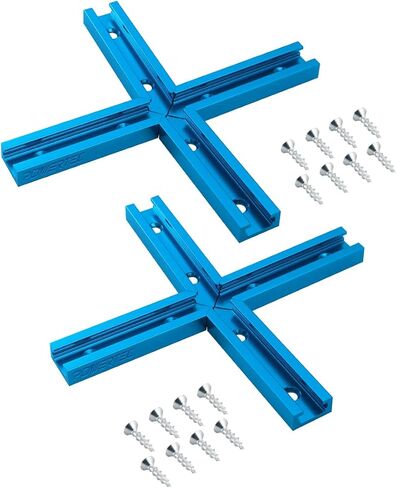 POWERTEC 71704 3" T-Track Intersection Kit with Predrilled Mounting Holes & Wood Screws, 2 Sets, For Universal T track, Aluminum T Track Accessories for Woodworking Jigs and Fixtures in Kuwait