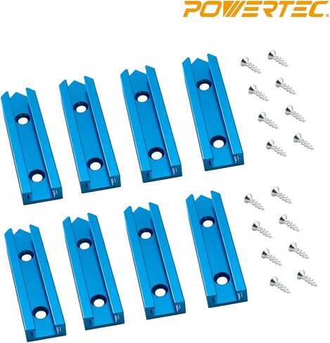 POWERTEC 71704 3" T-Track Intersection Kit with Predrilled Mounting Holes & Wood Screws, 2 Sets, For Universal T track, Aluminum T Track Accessories for Woodworking Jigs and Fixtures in Kuwait