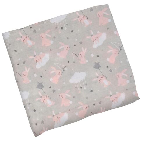 Stephen Joseph, Muslin Swaddle Blanket for Baby Girls and Boys, Newborn Receiving Blanket for Swaddling, 100% Cotton Baby Swaddle Wrap, Receiving Swaddle Wrap, 47 x 47 inches, Pink Dino in Kuwait