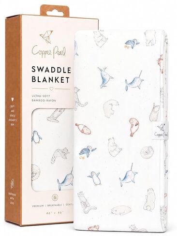 Copper Pearl Swaddle Blankets for Newborns | Soft Stretchy Receiving Blankets for Boys and Girls | Large 46 x 46 Inch Baby Blankets | Lightweight and Breathable Swaddles | Arctic Wonder in Kuwait