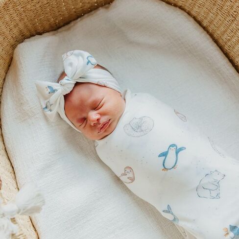 Copper Pearl Swaddle Blankets for Newborns | Soft Stretchy Receiving Blankets for Boys and Girls | Large 46 x 46 Inch Baby Blankets | Lightweight and Breathable Swaddles | Arctic Wonder in Kuwait