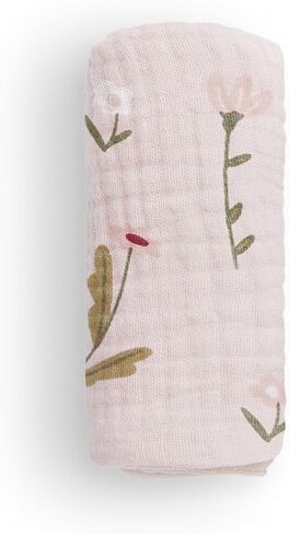 Love to Dream Muslin Baby Washcloth 3 Pack, 100% Organic Cotton, Highly Absorbent & Quick Drying Multi-Layer Infant Face Cloths, Eco-Friendly, Mini Light Pink Posy, 10" x 10 in Kuwait