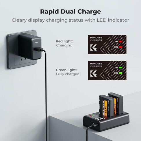 EN-EL14 EN EL14a Battery Charger, Charger Compatible with Nikon D3500, D5600, D3300, D5100, D5500, D3100, D3200, D5200, D5300, D3400, DF, Coolpix P7000, P7100, P7700, P7800 Cameras and More in Kuwait