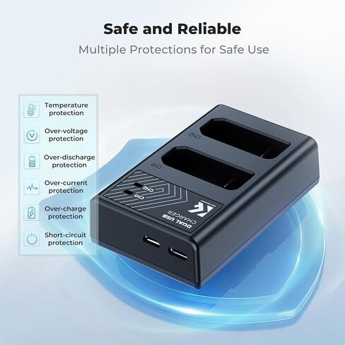 EN-EL14 EN EL14a Battery Charger, Charger Compatible with Nikon D3500, D5600, D3300, D5100, D5500, D3100, D3200, D5200, D5300, D3400, DF, Coolpix P7000, P7100, P7700, P7800 Cameras and More in Kuwait