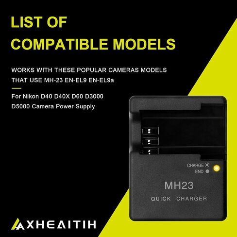 MH-23 EN-EL9 EN-EL9a for Nikon D40 D40X D60 D3000 D5000 | Camera Battery Charger Power Supply in Kuwait