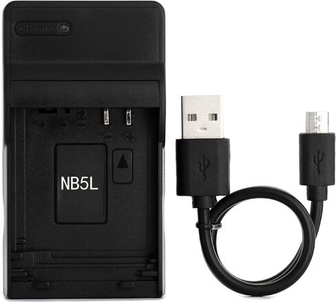Norifon NB-5L USB Charger for Canon PowerShot SD880 I, SD850 is | Compaitible with Canon PowerShot SD870 I, SD800 I, SD970 IS, SD990 I, SD950 I, SD900, SX230 HS, S110 Camera in Kuwait