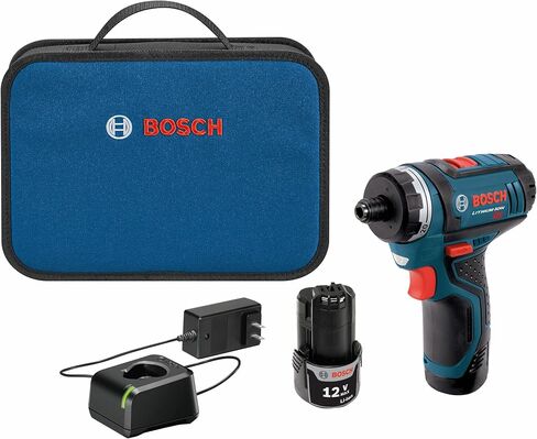Bosch PS21-2A 12V Max 2-Speed Pocket Driver Kit with 2 Batteries, Charger and Case & 40 Piece Impact Tough Drill Driver Custom Case System Set DDMS40 in Kuwait
