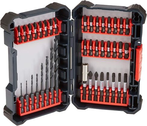 Bosch PS21-2A 12V Max 2-Speed Pocket Driver Kit with 2 Batteries, Charger and Case & 40 Piece Impact Tough Drill Driver Custom Case System Set DDMS40 in Kuwait