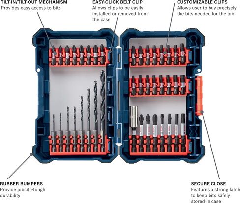 Bosch PS21-2A 12V Max 2-Speed Pocket Driver Kit with 2 Batteries, Charger and Case & 40 Piece Impact Tough Drill Driver Custom Case System Set DDMS40 in Kuwait