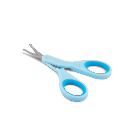 Chicco Nail Scissors for Babies and Children, Stainless Steel Baby Scissors with Curved Blades and Rounded Tips, Protective Case, Non-Slip Rubber Handle, Baby Accessories for Newborns from 0 Months in Kuwait