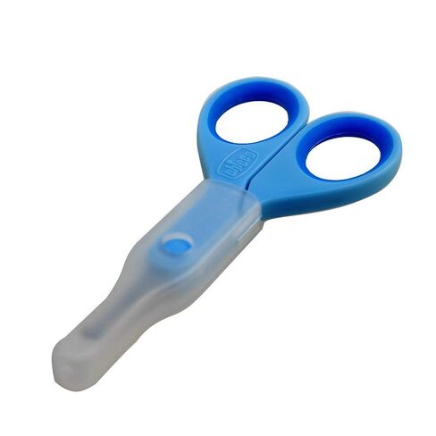 Chicco Nail Scissors for Babies and Children, Stainless Steel Baby Scissors with Curved Blades and Rounded Tips, Protective Case, Non-Slip Rubber Handle, Baby Accessories for Newborns from 0 Months in Kuwait