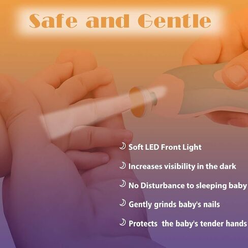 Baby Nail Trimmer Electric Nail File Baby Nail Clippers, 20 in 1 Safe Nail Filer Grinder Kit for Newborn Infant Toddler Kids or Adults Toes Fingernails Care Trim Polish, Led Light and Grinding Heads in Kuwait