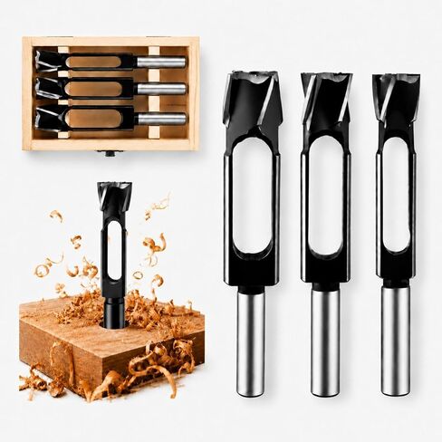 Lasnten 5 Pcs Wood Plug Cutter Tenon Dowel Cutters Drill Bit Set for Woodworking with Carrying Case 3/8″, 1/2", 5/8", 3/4", 1" in Kuwait