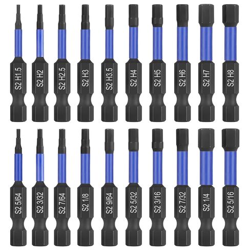 HPHOPE Impact Hex Head Allen Wrench Drill Bit Set 10 Pcs - 4"(Metric) | Premium S2 Steel, CNC Machined Tips with Magnetism, Storage Box, 1/4" Hex-Shank for Automotive and Home Repairs in Kuwait