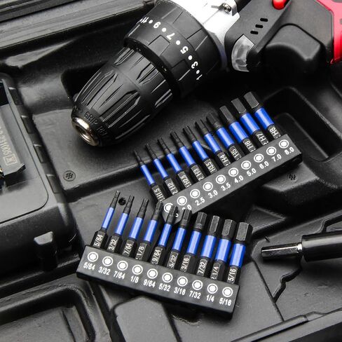HPHOPE Impact Hex Head Allen Wrench Drill Bit Set 10 Pcs - 4"(Metric) | Premium S2 Steel, CNC Machined Tips with Magnetism, Storage Box, 1/4" Hex-Shank for Automotive and Home Repairs in Kuwait