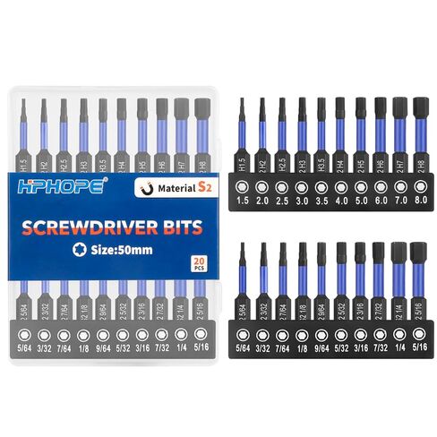 HPHOPE Impact Hex Head Allen Wrench Drill Bit Set 10 Pcs - 4"(Metric) | Premium S2 Steel, CNC Machined Tips with Magnetism, Storage Box, 1/4" Hex-Shank for Automotive and Home Repairs in Kuwait