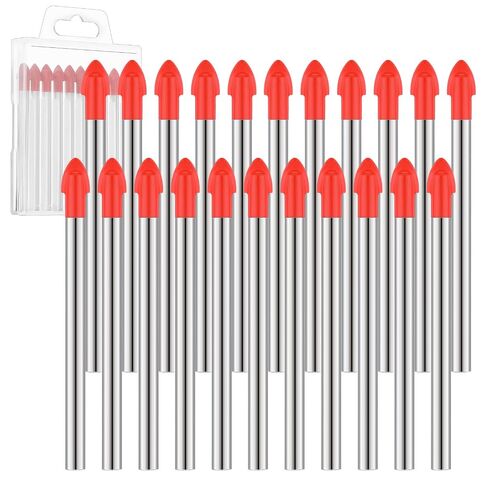 20 Pieces 6 mm Tile Drill Bits Cemented Carbide Masonry Drill Bits for Glass Multi-Material Concrete Cement Ceramic Carbide Plastic Brick Wall, Orange in Kuwait