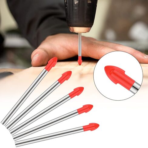 20 Pieces 6 mm Tile Drill Bits Cemented Carbide Masonry Drill Bits for Glass Multi-Material Concrete Cement Ceramic Carbide Plastic Brick Wall, Orange in Kuwait