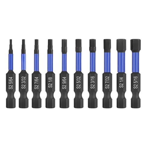 HPHOPE Impact Hex Head Allen Wrench Drill Bit Set 10 Pcs - 4"(Metric) | Premium S2 Steel, CNC Machined Tips with Magnetism, Storage Box, 1/4" Hex-Shank for Automotive and Home Repairs in Kuwait