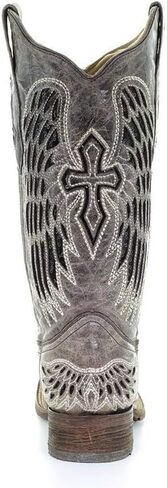 Corral Womens Brown - Black Wing & Cross Sequence Sq. Toe, Size: 8.5, Width: W (A1197-LD-W-8.5) in Kuwait