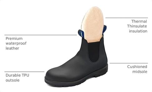 Blundstone 2273 Women's High-Top Thermal Leather Chelsea Boots, Rustic Black, 9.5 US Women / 6.5 AU in Kuwait
