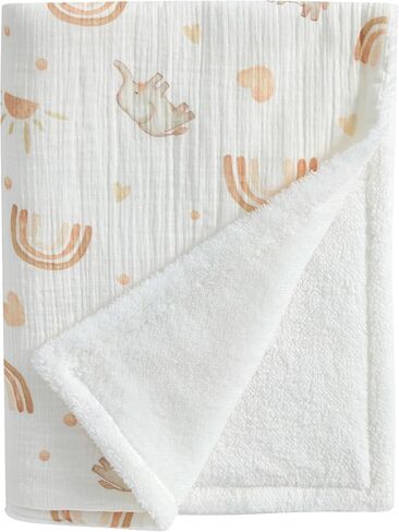 Baby Blanket 40x30 Farm Animals - Cotton Fleece Crib Blanket for Boys Girls, Soft Breathable Nursery Stroller Blanket, Cow Pig Sheep Baby Blanket for Infant Toddler, Machine Washable in Kuwait