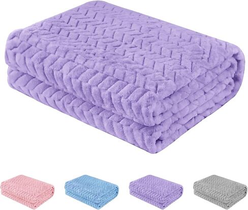 Baby Blanket Flannel, Cozy Throw Blankets for Newborn Infant and Toddler, Super Soft and Warm Receiving Baby Blanket for Crib Stroller (Purple 4050") in Kuwait