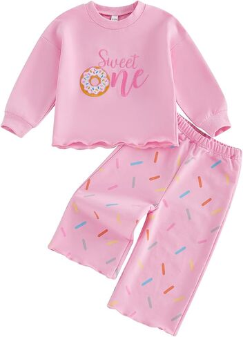 Baby Girl First Birthday Outfit Sweet One Birthday Sweatshirt Top Pants Set Cute One Year Old Fall Winter Outfits in Kuwait