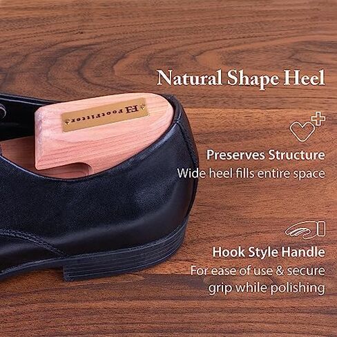 FootFitter Cedar Shoe Trees, Split Toe Wide Heel (Women's 8.5-10) Two Pack | Aromatic USA Cedar Preserves Shape & Controls Odor, Ensures Even Support for Dress, Casual & Boot Styles in Kuwait