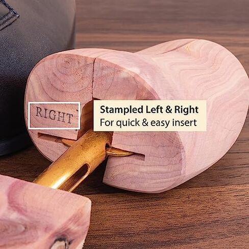 FootFitter Cedar Shoe Trees, Split Toe Wide Heel (Women's 8.5-10) Two Pack | Aromatic USA Cedar Preserves Shape & Controls Odor, Ensures Even Support for Dress, Casual & Boot Styles in Kuwait