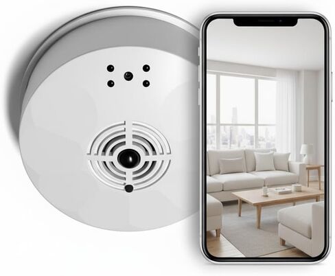 ULar 1080P HD Smoker Detector Camera with WiFi6 Remote View | 940nm Night Vision, PIR Motion Detection, Built-in Battery Lasts Long, Low Power Consumption,For Home Office,No Audio in Kuwait