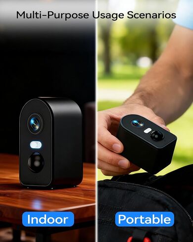 KKB 4G LTE Cellular Security Cameras Wireless Outdoor, Magnetic Mount, 2K No WiFi Security Camera Indoor Battery Powered Built-in SIM, Off-Grid Camera Without Internet, Night Vision, AI Detection in Kuwait