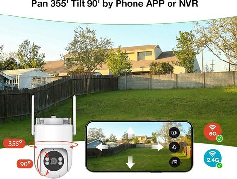 6MP TUYA Security Camera Outdoor, 2.4G/5G WiFi Cameras for Home Security | 24/7 Recording, Pan-Tilt 360° View, Auto Tracking & Light Alarm, Color Night Vision,Two-Way Audio, Plug-in cam, IP66/Cloud in Kuwait