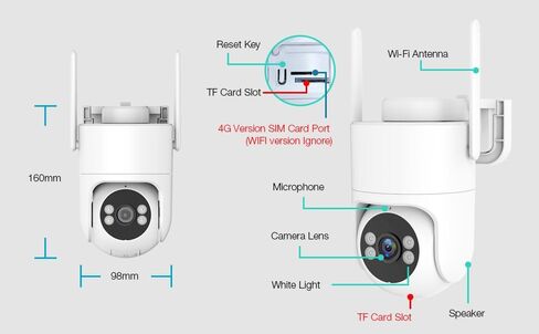 6MP TUYA Security Camera Outdoor, 2.4G/5G WiFi Cameras for Home Security | 24/7 Recording, Pan-Tilt 360° View, Auto Tracking & Light Alarm, Color Night Vision,Two-Way Audio, Plug-in cam, IP66/Cloud in Kuwait