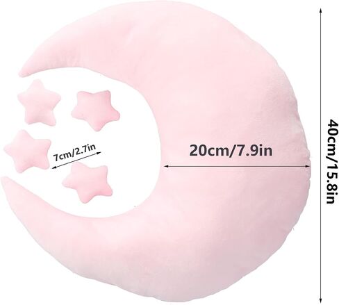 Newborn Photography Props, Baby Moon Pillow Infant Photography Props Set | Soft Newborn Photography Posing Pillows with Moon and Star Celestial Decor for Infant Photography (Pink) in Kuwait