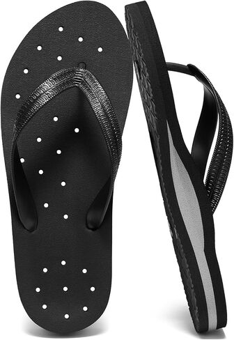 ZURIN Women Shower Shoes Quick Dry Flip Flops, Pool Flip Flops for Women | Comfortable, Arch Support, Drainage Holes, Non Slip, for Beach Bath Gym College Dorm in Kuwait