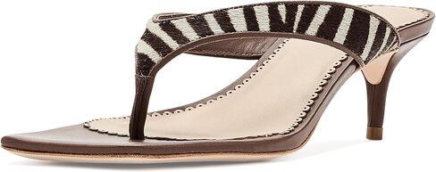 Cinq à Sept Women's Frankie Zebra Haircalf Kitten Heel Sandals in Kuwait