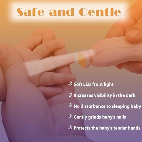Baby Nail Trimmer Electric Nail File Baby Nail Clippers, 20 in 1 Safe Nail Filer Grinder Kit for Newborn Infant Toddler Kids or Adults Toes Fingernails Care Trim Polish, Led Light and Grinding Heads in Kuwait