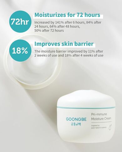 GOONGBE Pri-mmune Moisture Cream - Korean Baby Body Cream with Shea Butter - Hypoallergenic Gentle Daily Moisturizer for Dry Skin - Fast Absorbing, Naturally Derived Non-Sticky Cream, 6.1oz. 2 Pack in Kuwait