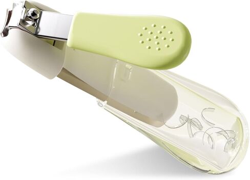 Baby Nail Clippers for Newborns, Infants & Toddlers, Curved Blade | Stainless Steel, Built-in Nail Catcher, Ergonomic Non-Slip Handle, Portable Baby Grooming Tool, Green in Kuwait