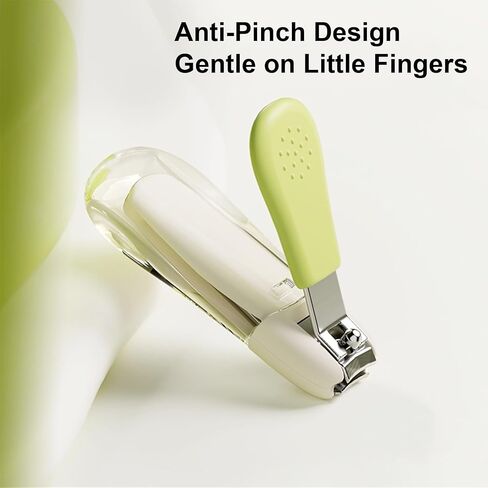 Baby Nail Clippers for Newborns, Infants & Toddlers, Curved Blade | Stainless Steel, Built-in Nail Catcher, Ergonomic Non-Slip Handle, Portable Baby Grooming Tool, Green in Kuwait